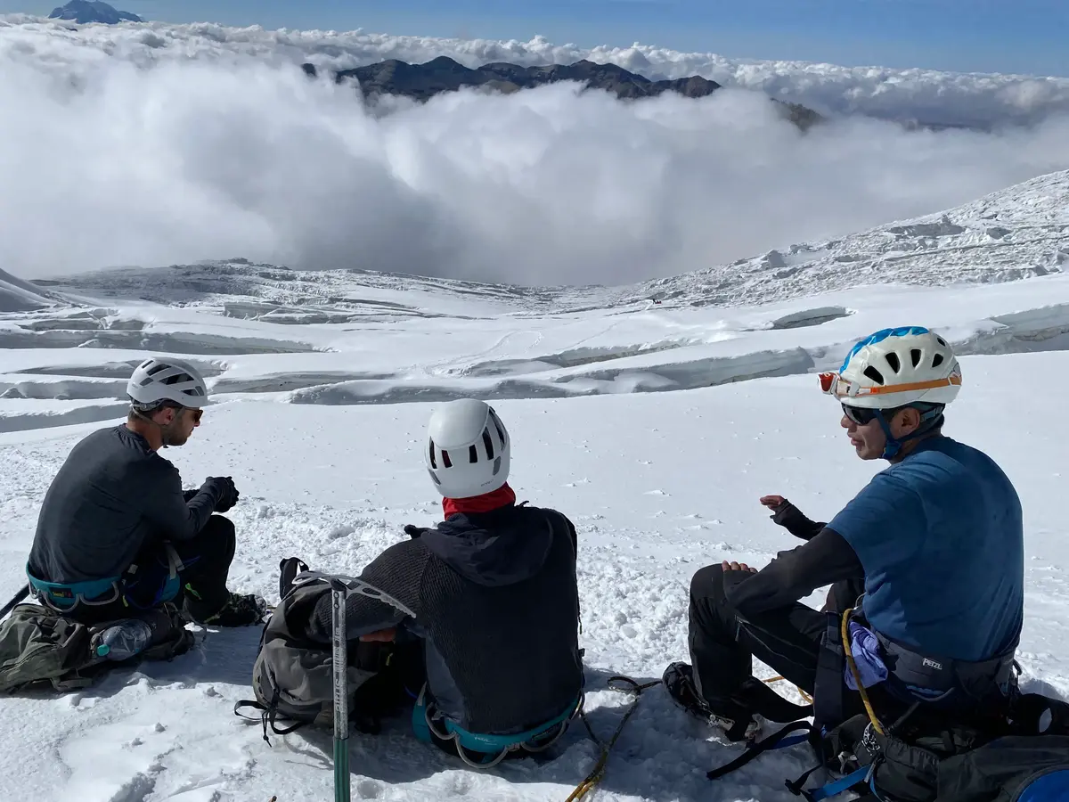 Chilling on our way down, for first time realized, how important sunglasses are.